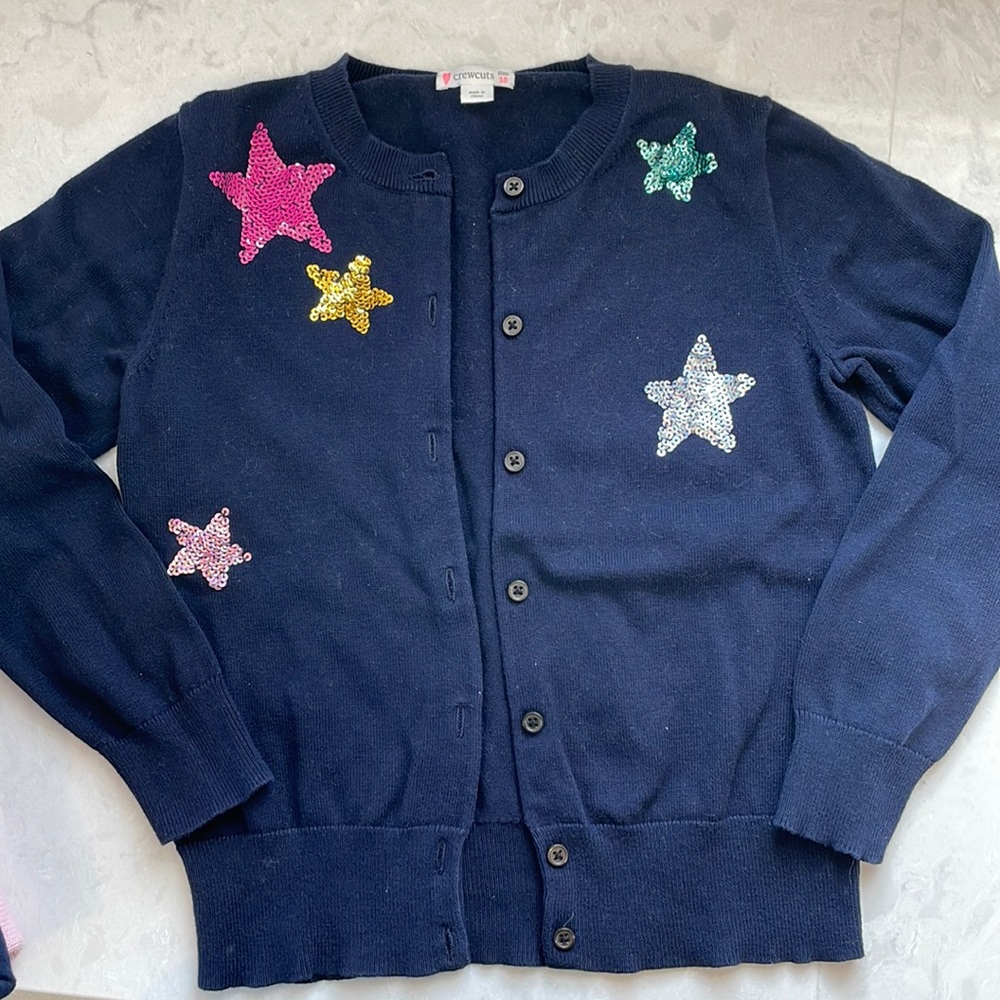 J. Crew Crew Cuts kids size 10 Sequin Star Cardigan